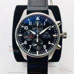 ZF Replica IWC Pilot's Chronograph Black 43 MM Leather Strap 7750 Automatic Watch IW377709